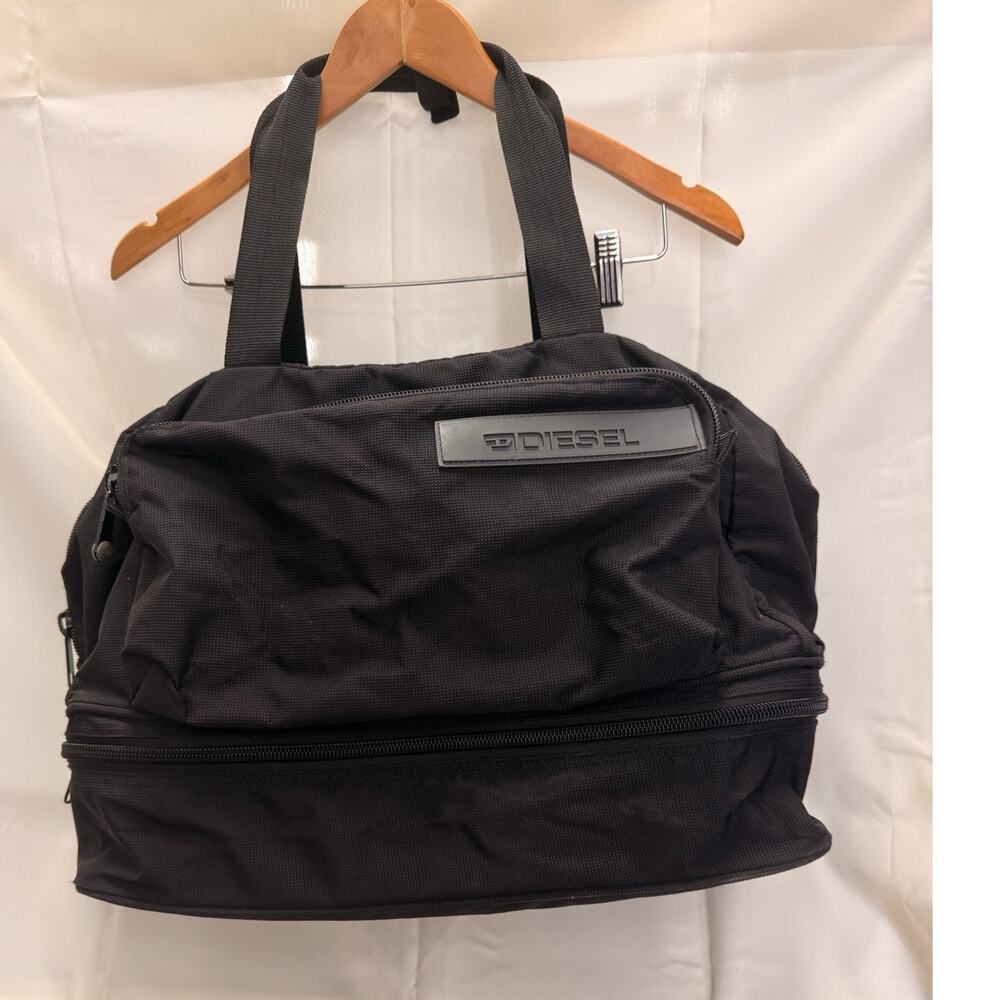 Diesel Black Duffle Bag Unisex Travel Flight Trip Shoulder Bag‎